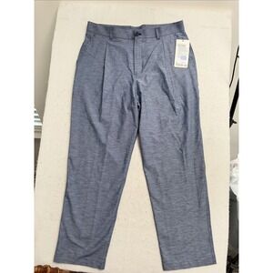 NEW Lululemon Lululinen Pleated Trouser Pants Men's Size 36x30 Regular Blue CLBL